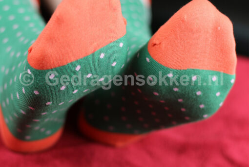 Groene Sokken met roosje - Afbeelding 4