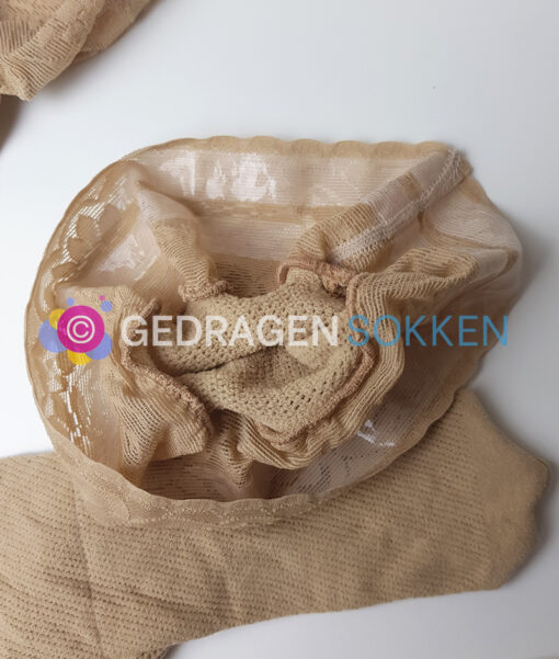 Gedragen huidkleur Hold-Up netkousen - Afbeelding 2