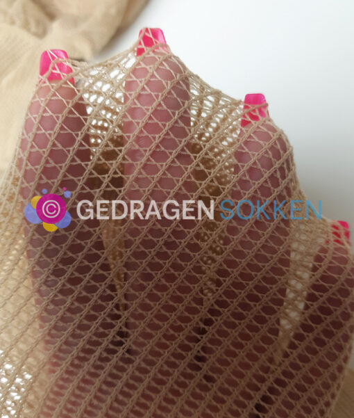 Gedragen huidkleur Hold-Up netkousen - Afbeelding 4