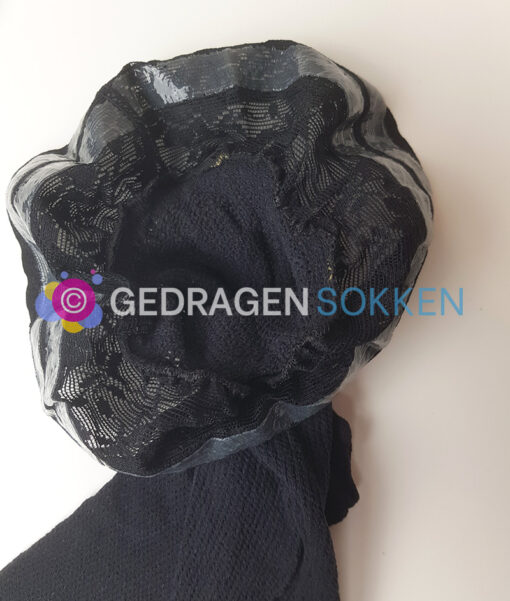 Gedragen zwarte Hold-Up netkousen - Afbeelding 2