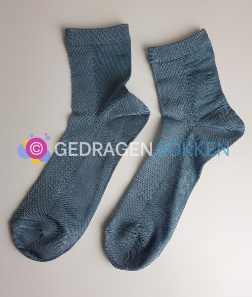 Blauwe viscose sokken