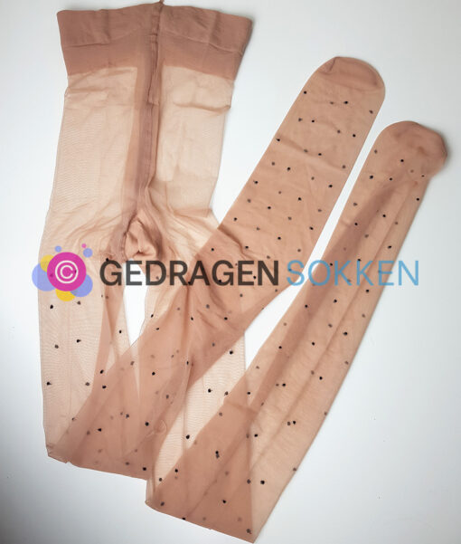 Superdunne gedragen panty met stippen